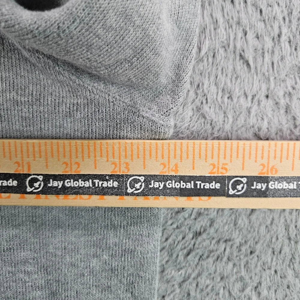 J. Crew Mens Large Gray 100% Cotton Mock Neck Snap Button Pullover Sweater